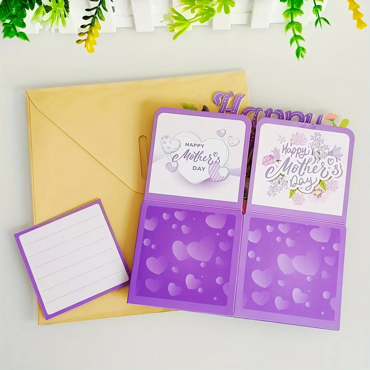3D Purple Mother's Day Pop-Up Greeting Card