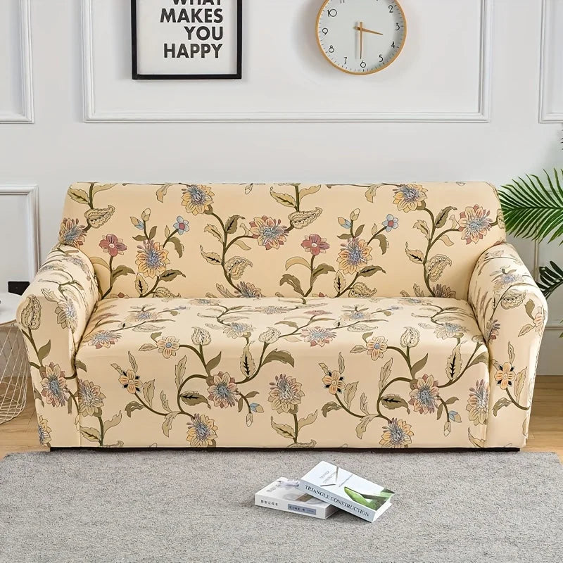 Flower Printed Elastic Sofa Cover