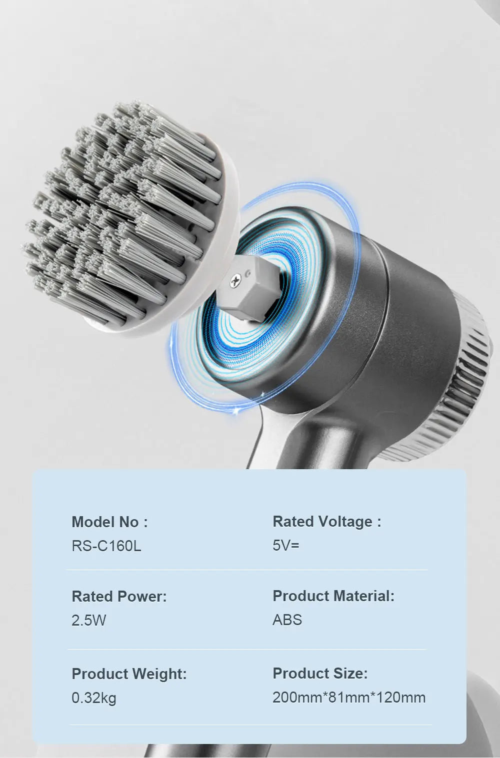 Electric Multifunctional Handheld Cleaning Brush