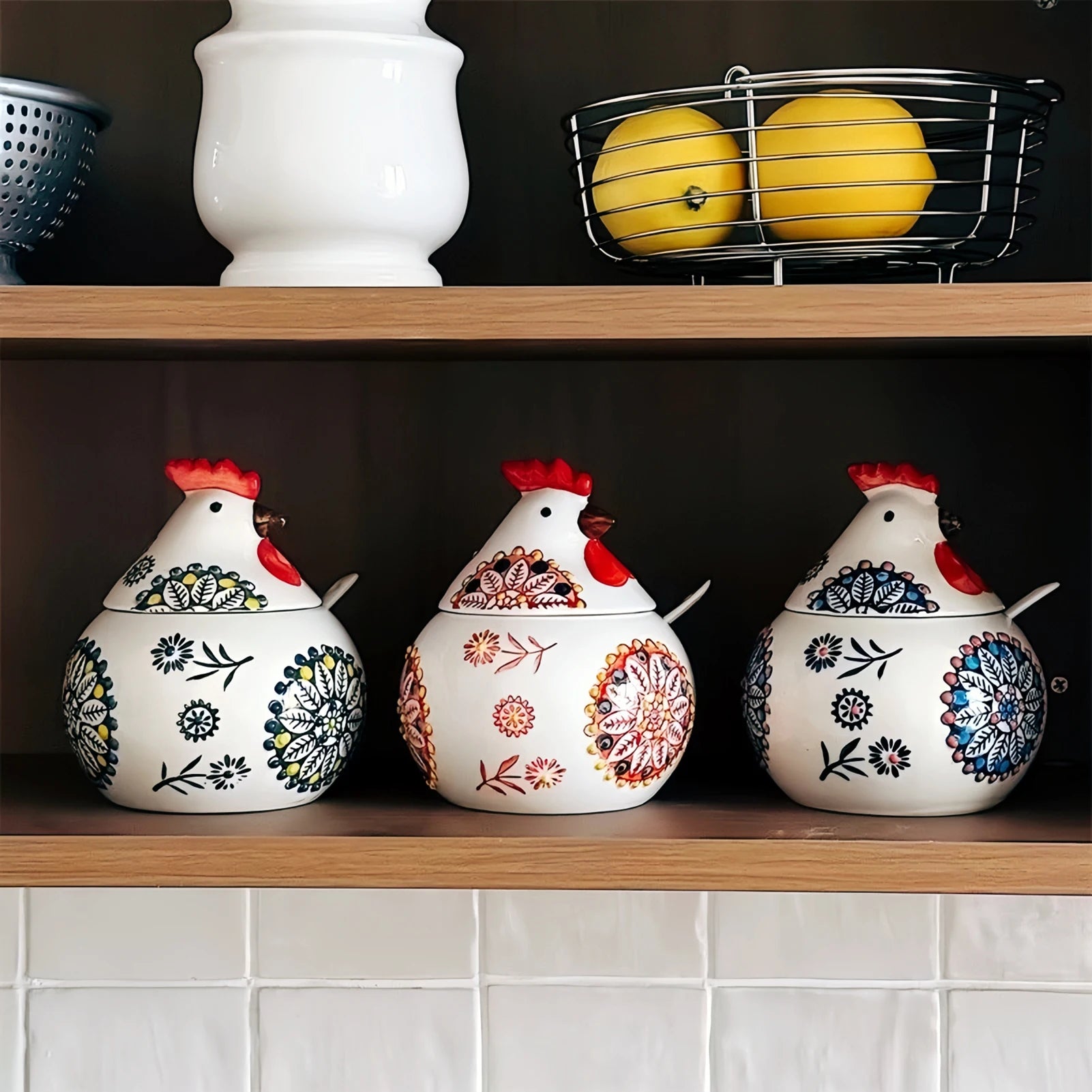 Ceramic Seasoning Storage Jar with Hen Shape