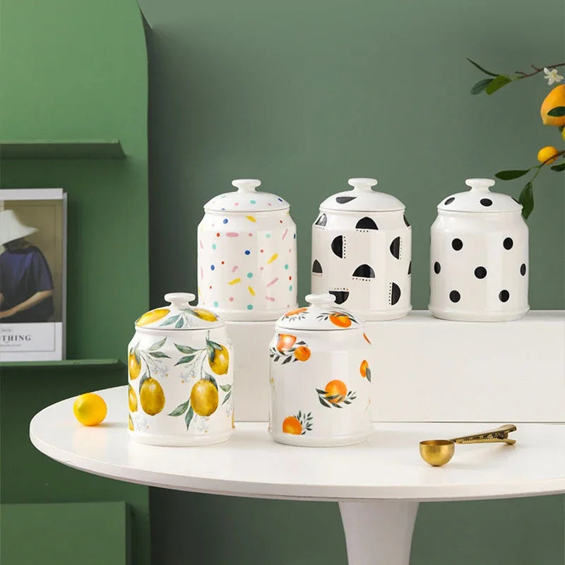 Nordic Style Ceramic Jar with Lid