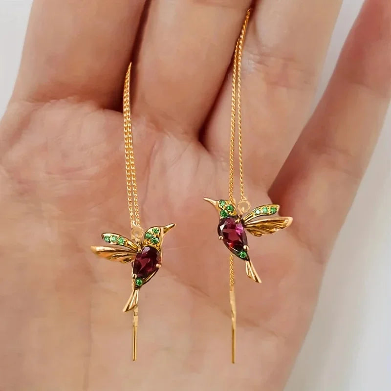 Exquisite Lovely Hand Carved Bird Earrings