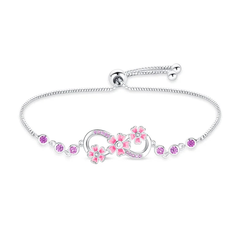 925 Silver Lucky Symbol Zircon Bracelet