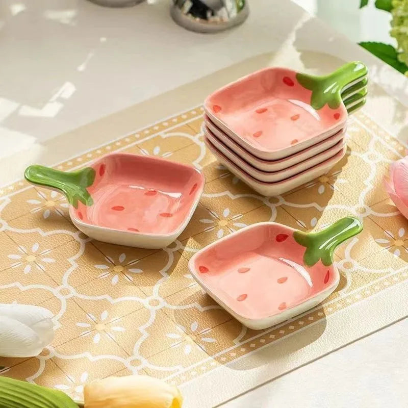Strawberry Ceramic Snack Plate
