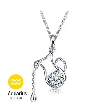 Crystal zodiac signs Pendant Necklace