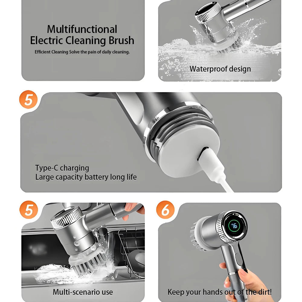 Electric Multifunctional Handheld Cleaning Brush