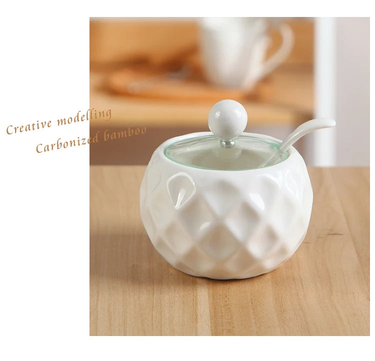 Ceramic Seasoning Jars with Wooden Lid