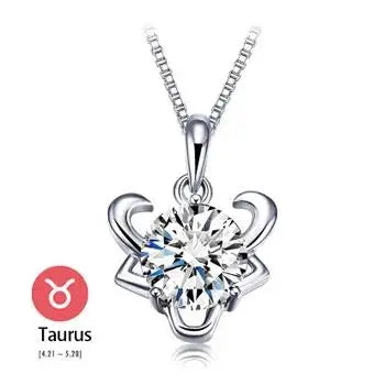 Crystal zodiac signs Pendant Necklace