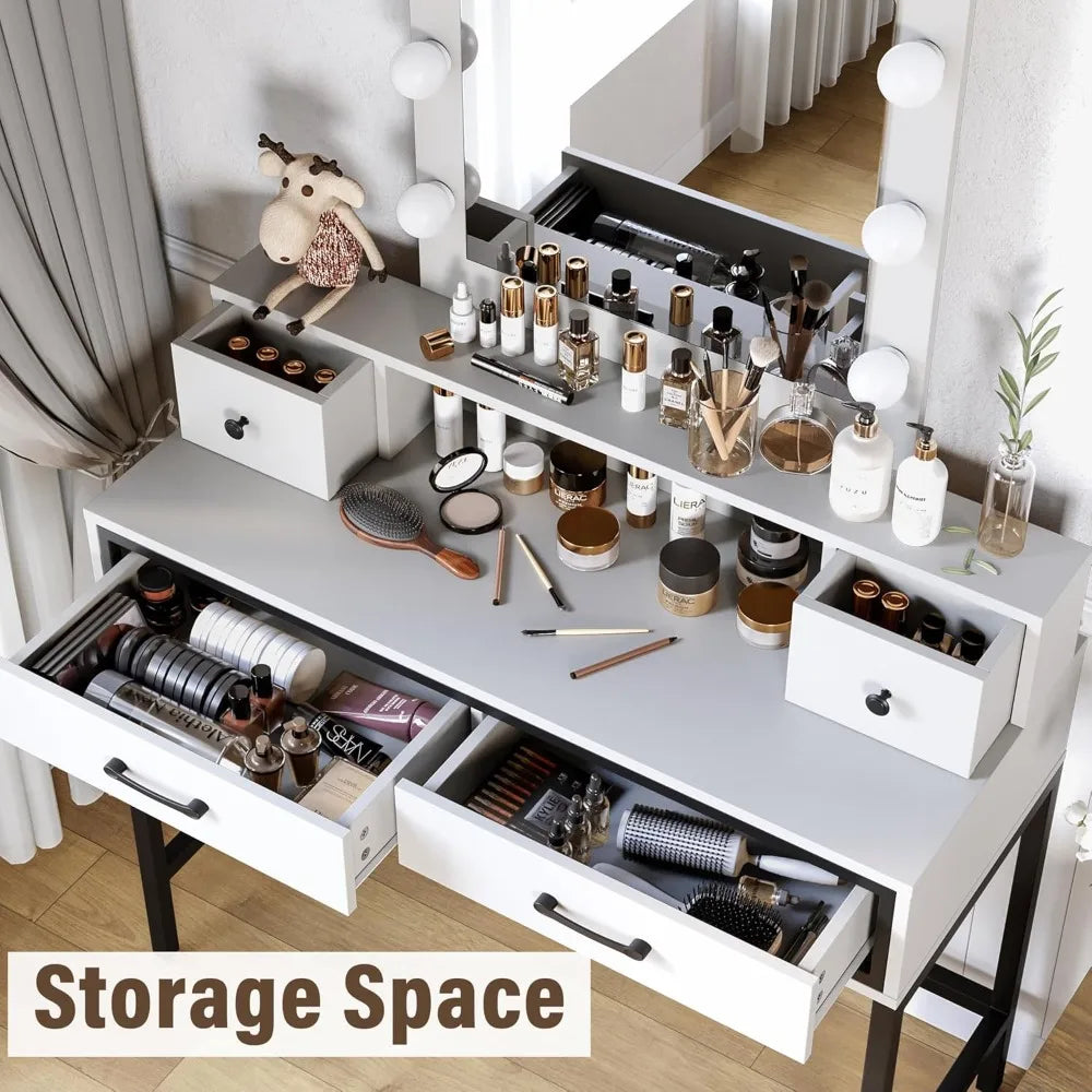 Makeup Table with Adjustable Lights