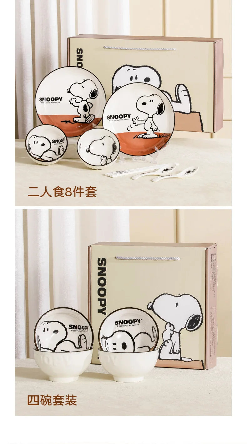 Snoopy Cute Series Couple High Aesthetic Dining Plate