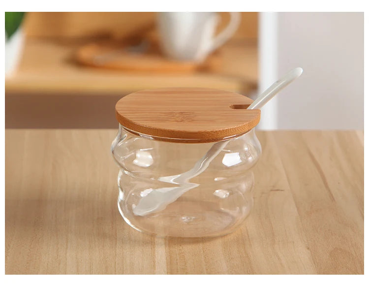 Ceramic Seasoning Jars with Wooden Lid