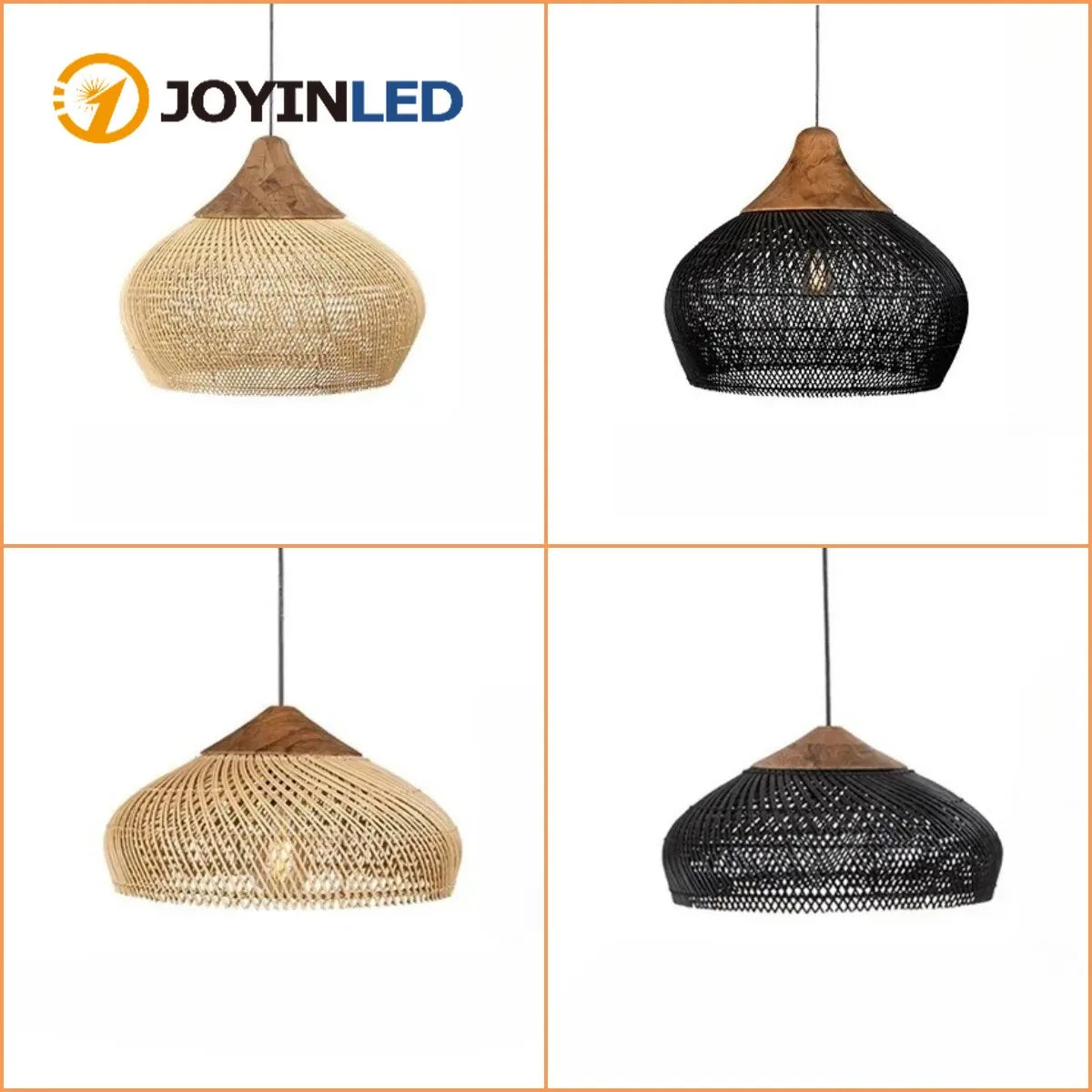 60cm Wabi Sabi Rattan LED Pendant Lights