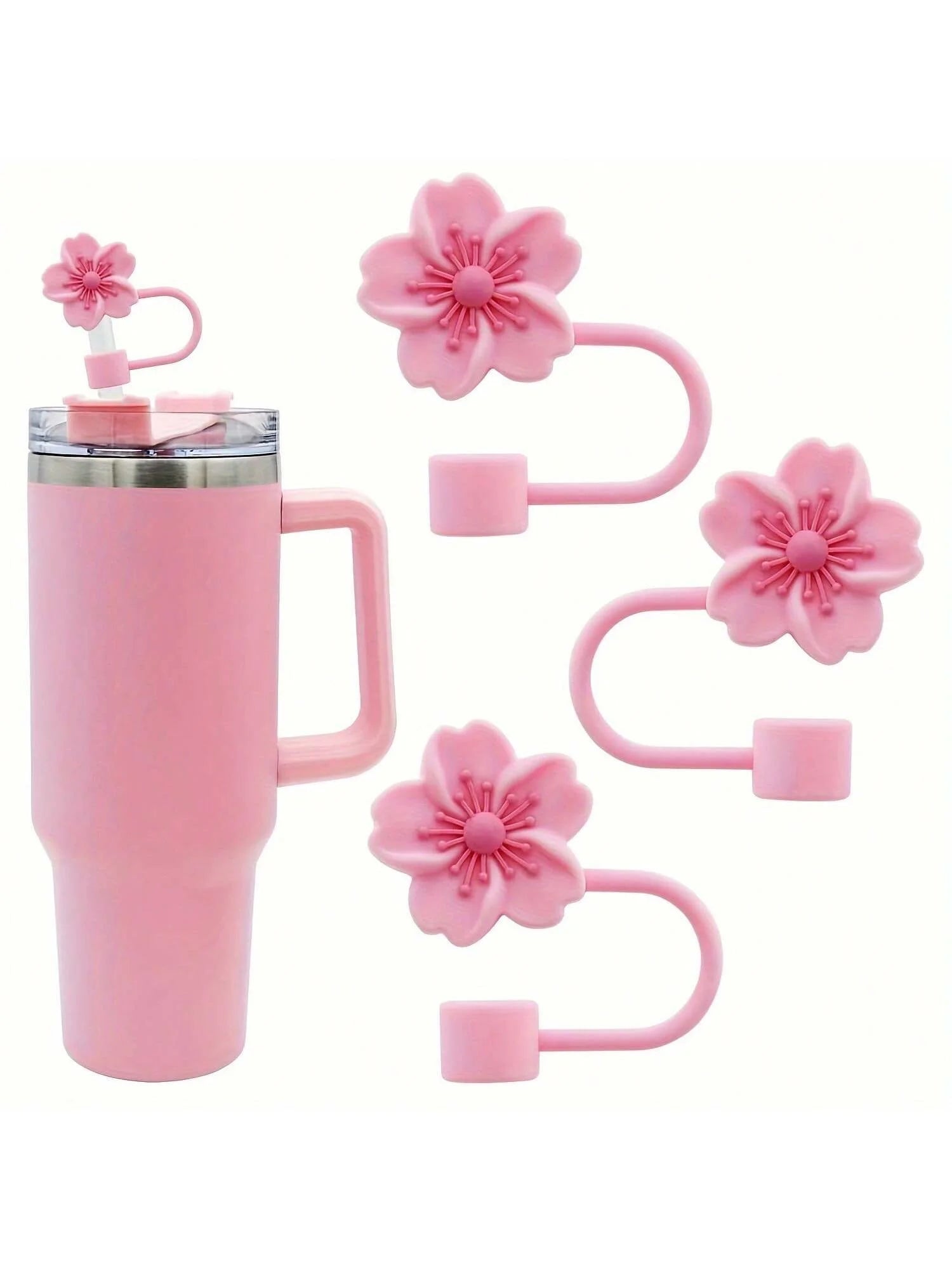 Flower Silicone Straw Covers (Cup not included)