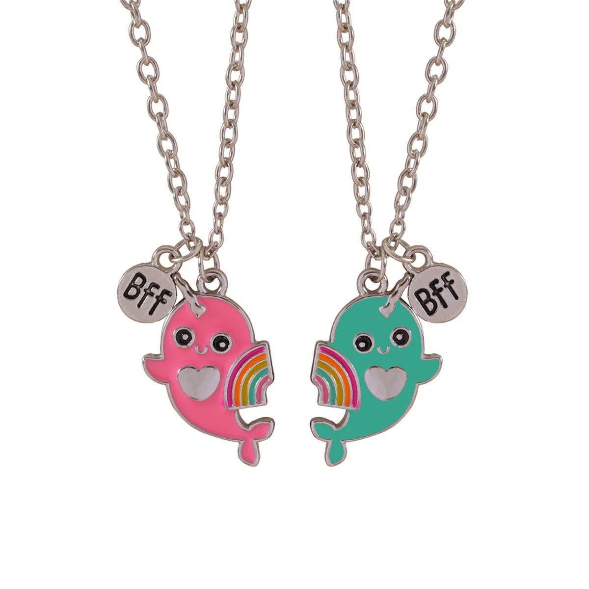2Pcs Cute Cartoon Animal Magnetic Necklace
