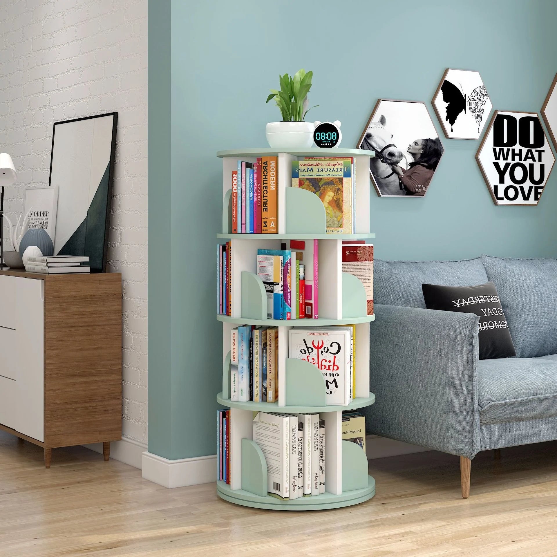 Rotating bookshelf