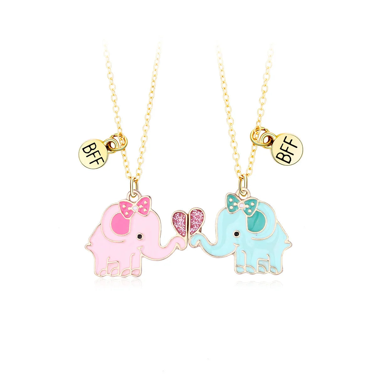 2Pcs Cute Cartoon Animal Magnetic Necklace