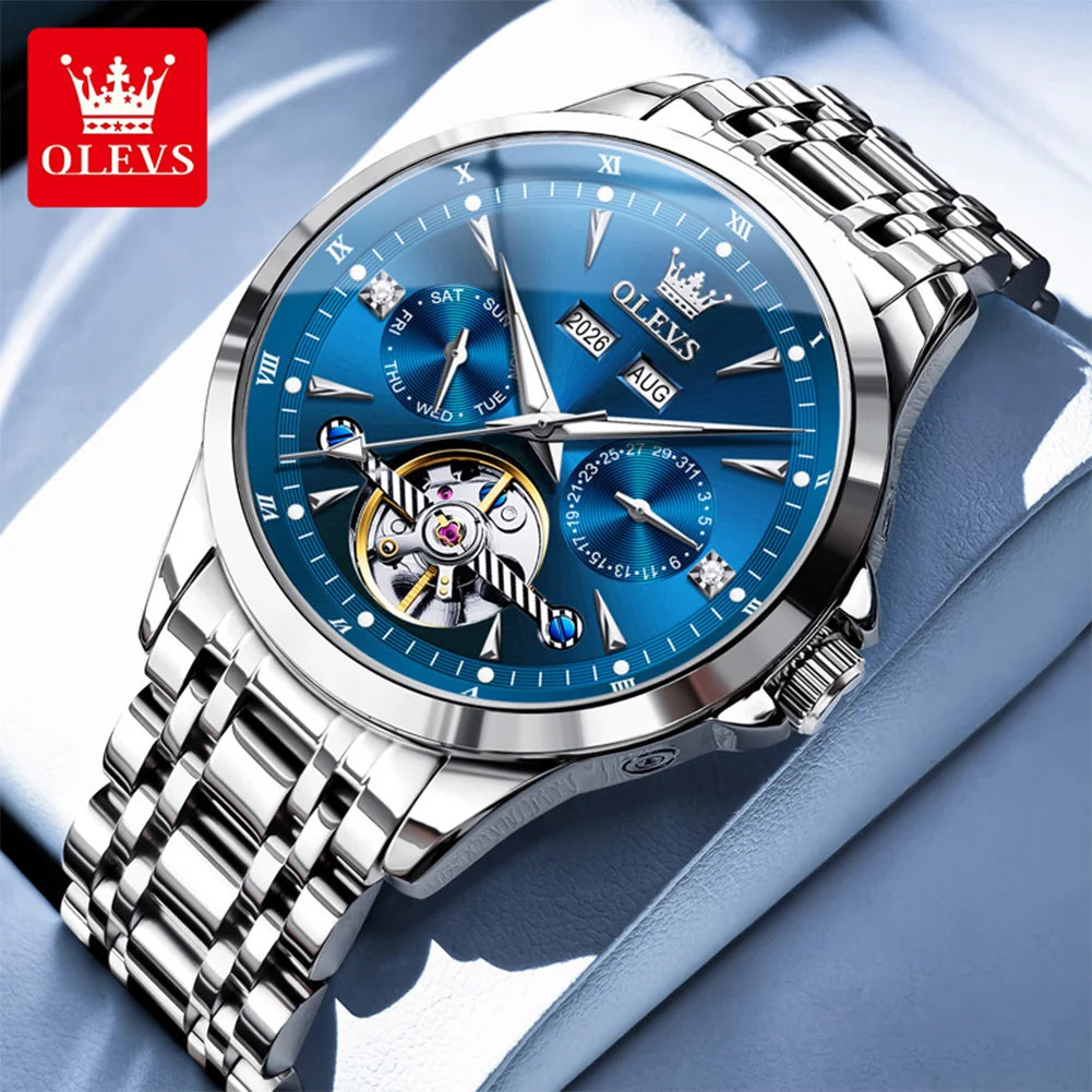 OLEVS 7091 Automatic Men's  Stainless Steel Waterproof Watch