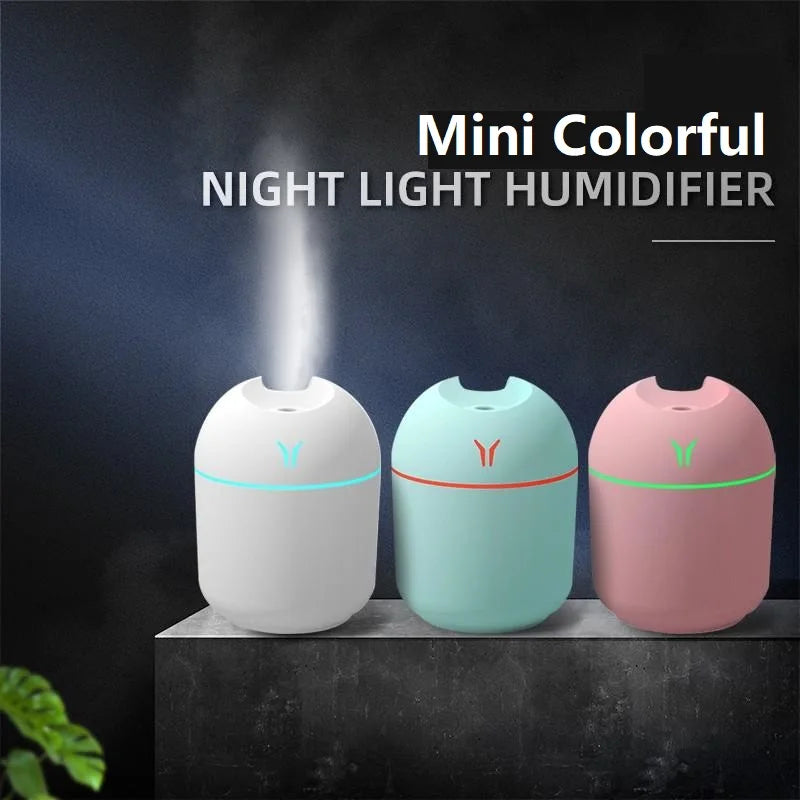 Mini Air Humidifier Aroma Essential Oil Diffuser with LED Color Lamp