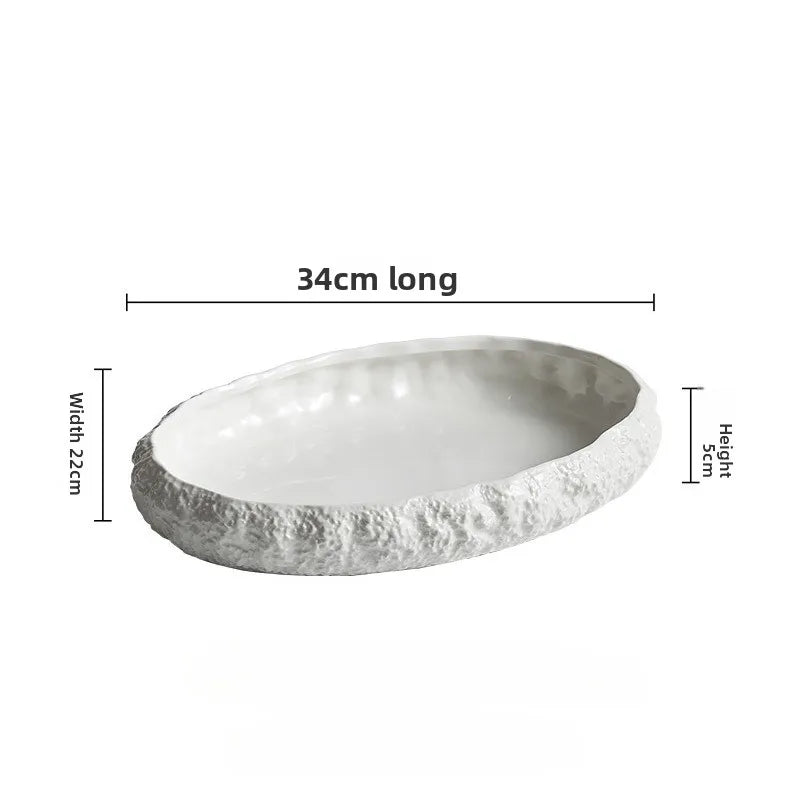 Large Rock Pattern Ceramic Plate