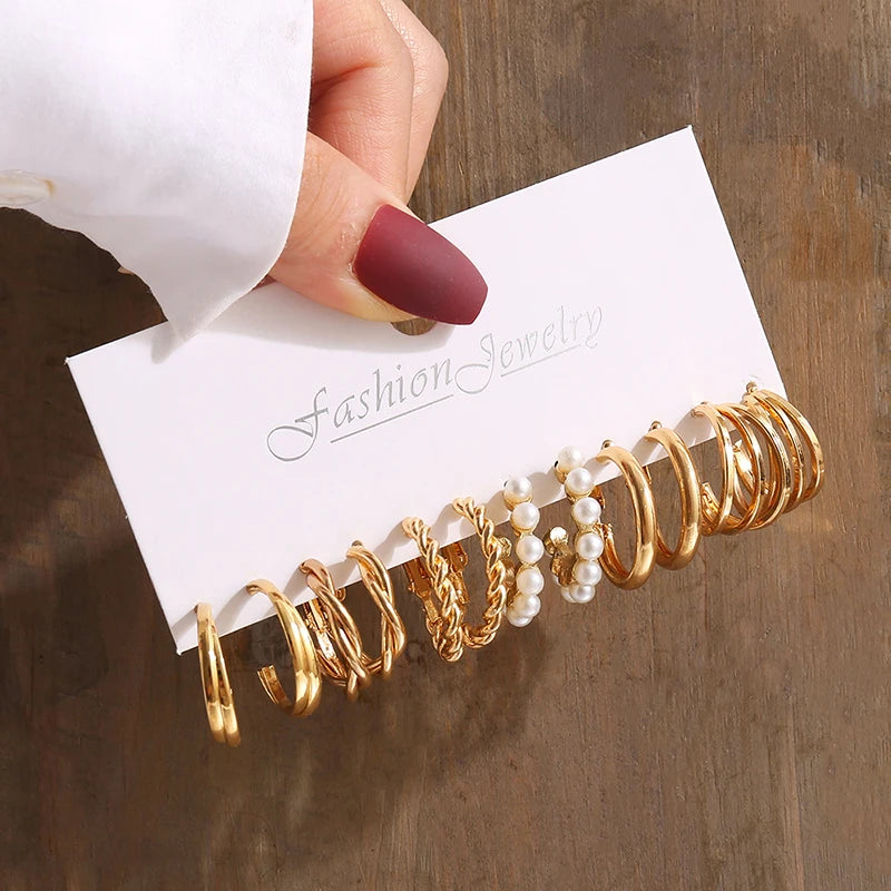 Gold Earrings Set