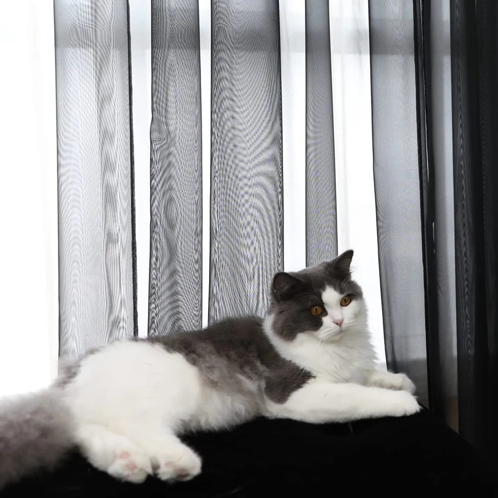 Shading Solid White Sheer Curtains