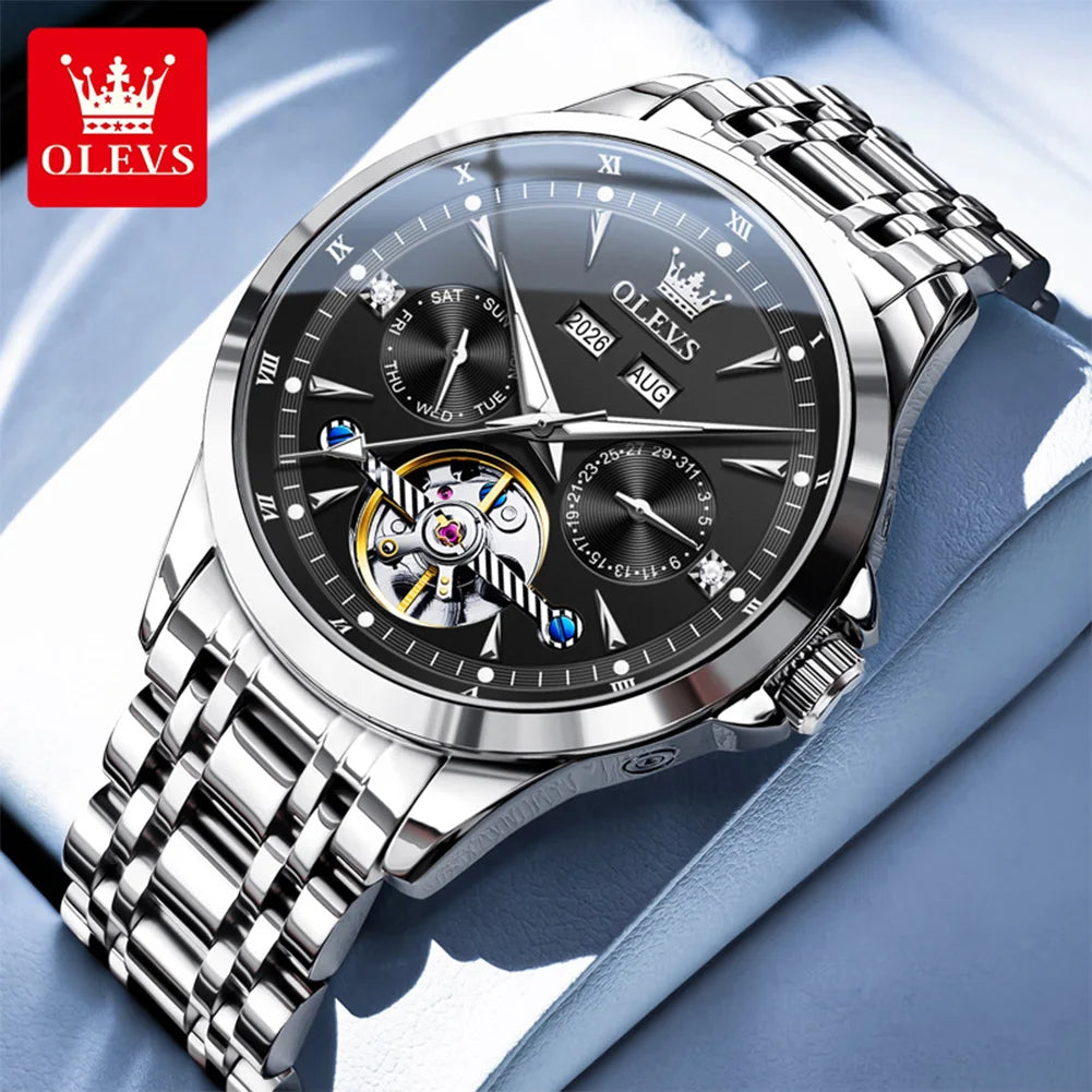OLEVS 7091 Automatic Men's  Stainless Steel Waterproof Watch