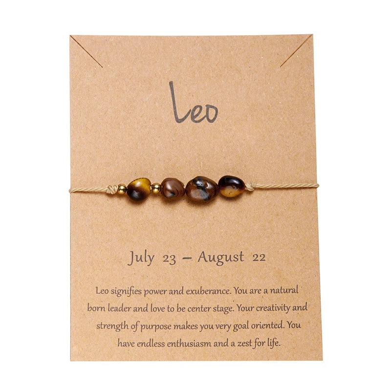 12 Constellation Natural Stone Beads Bracelet