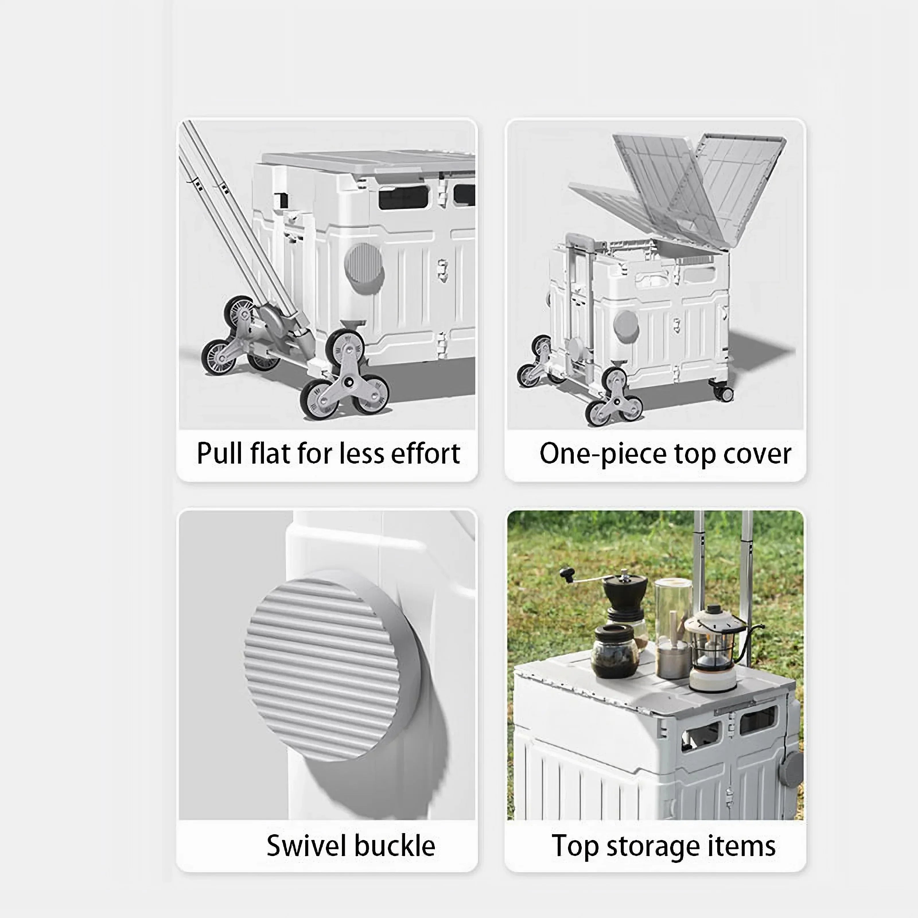 Collapsible Rolling Crate with Stair Climbing Wheel