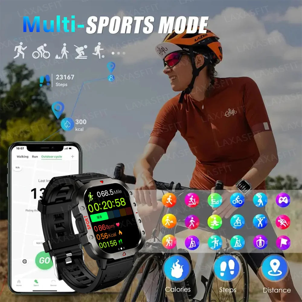 LAXASFIT LED Flashlight Smart Watch