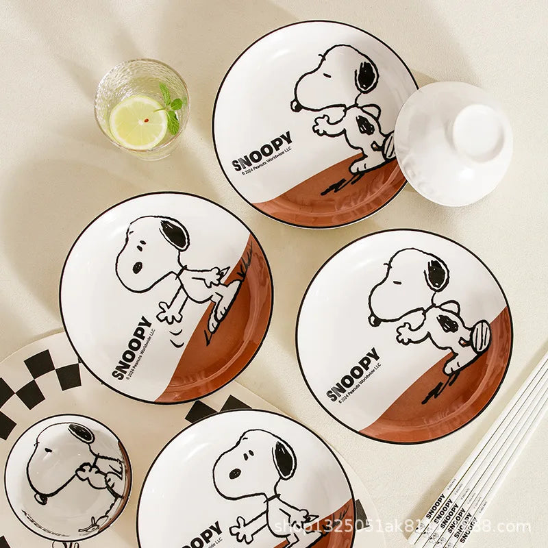 Snoopy Cute Series Couple High Aesthetic Dining Plate