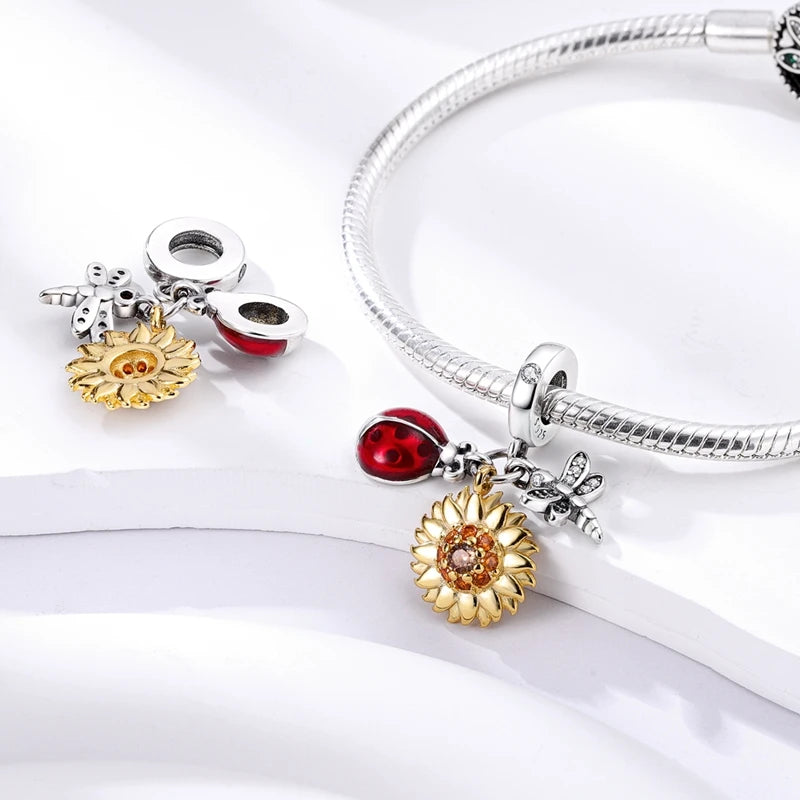 Charm for Bracelet flower and plant theme