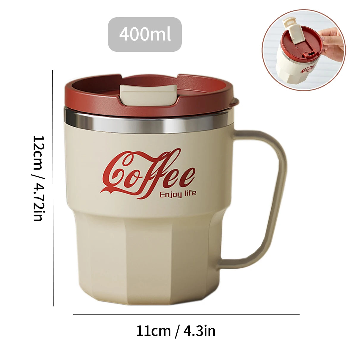WORTHBUY 304 Stainless Steel Double Wall Insulated Coffee Cup