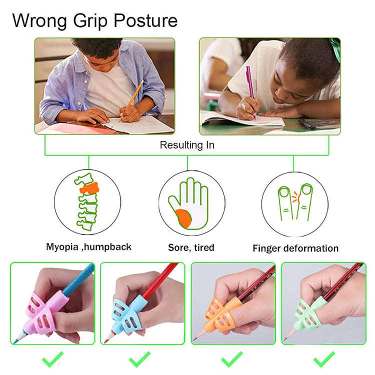 Tripod grip shaped Pencil gripper