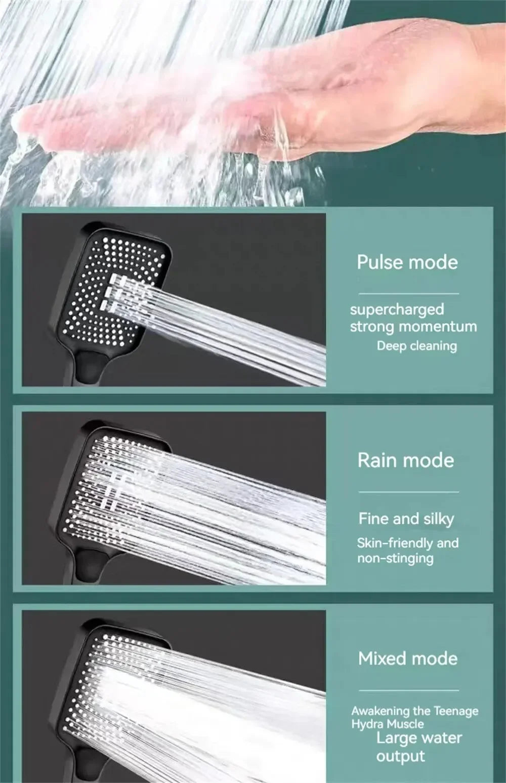 Adjustable Shower Head with 3 Mode