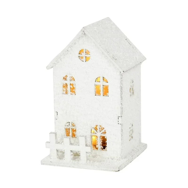 Christmas Decoration Small White House with LED Lights