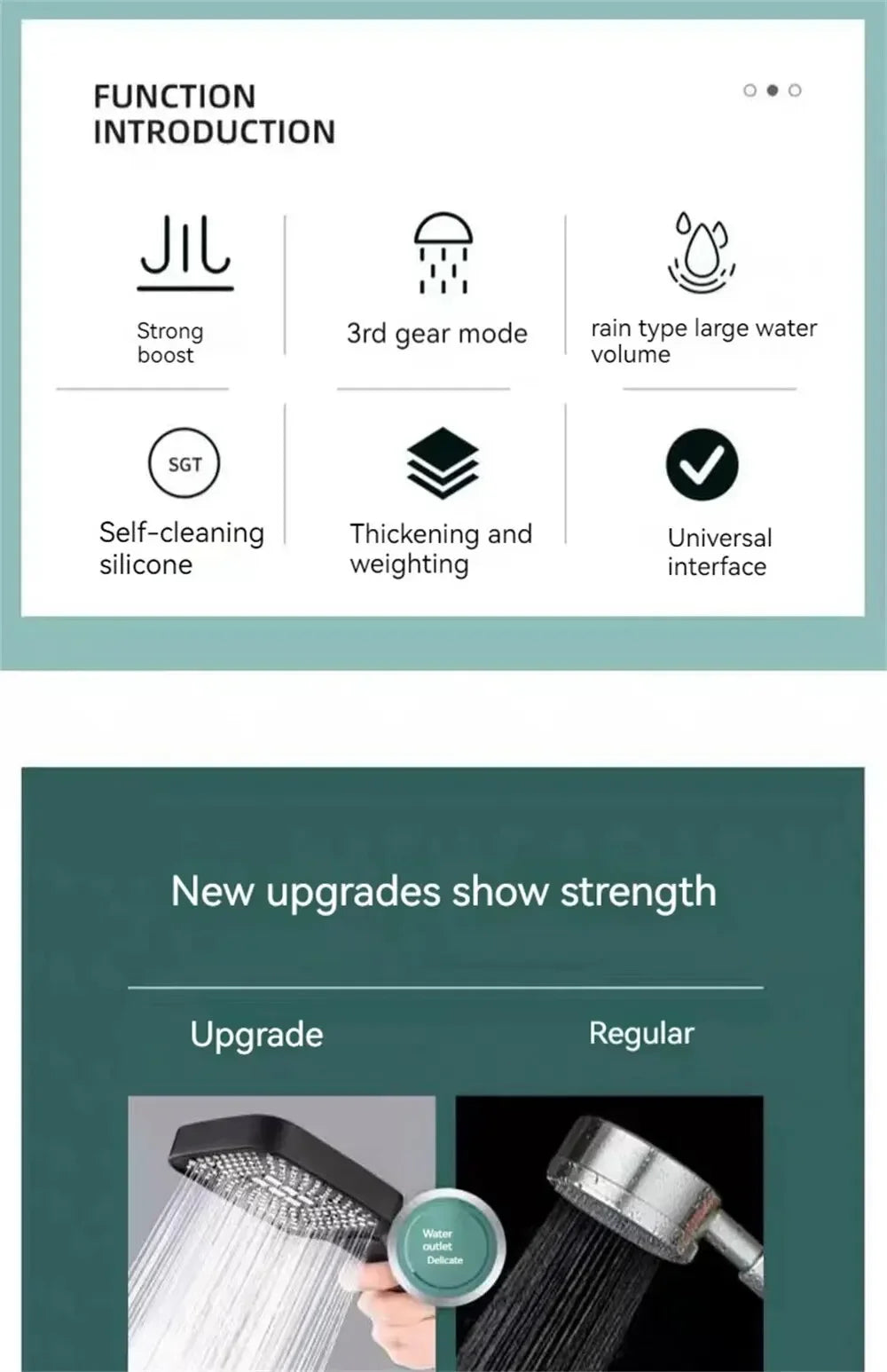 Adjustable Shower Head with 3 Mode