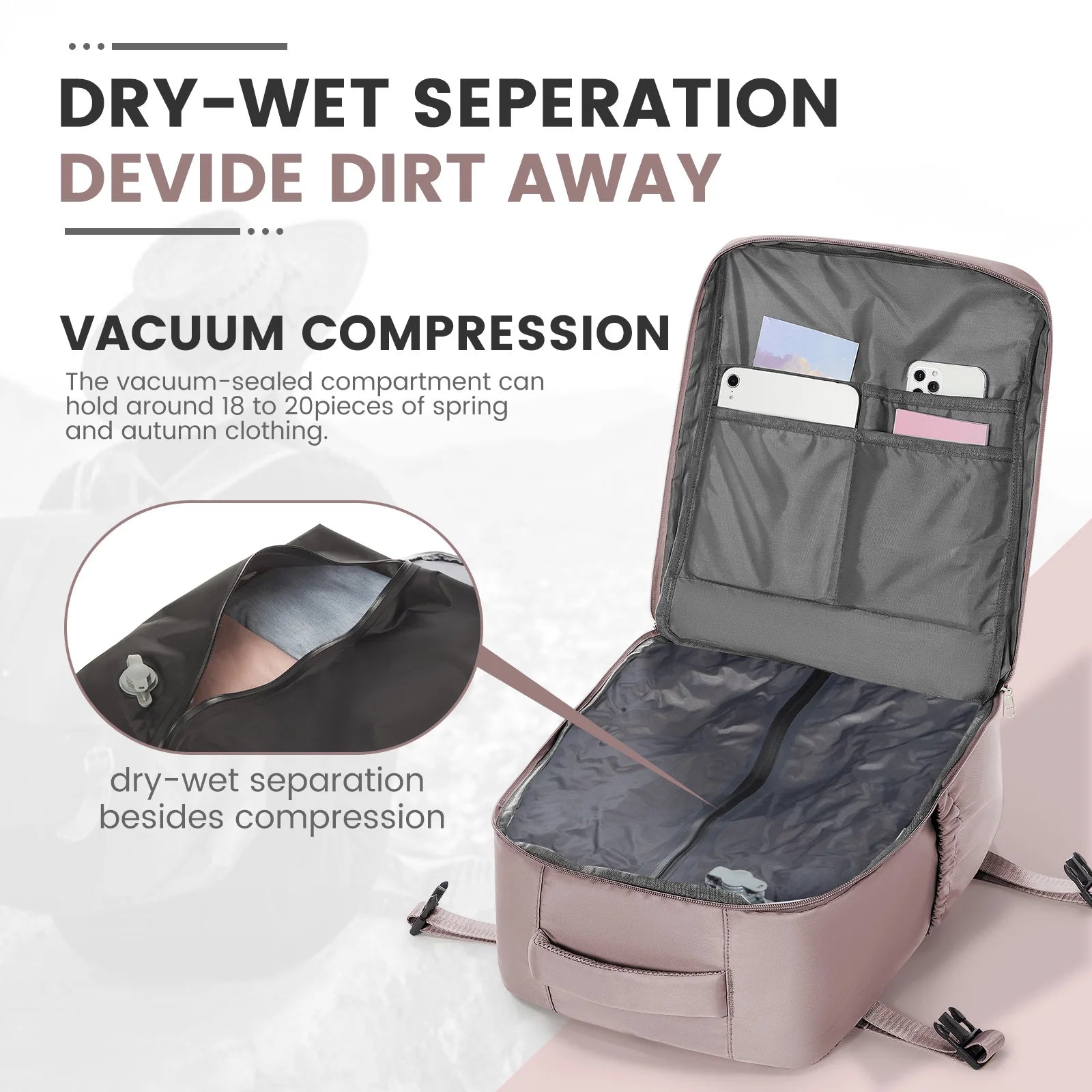 Vacuum Backpack 40x30x20 Travel Backpack
