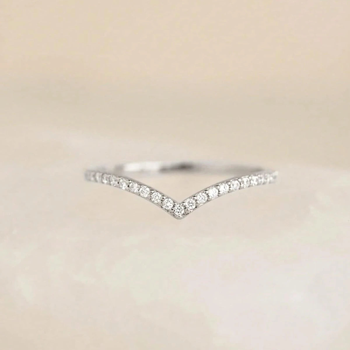 925 Sterling Silver 1.4mm Full Zircon Stackable Plain Ring