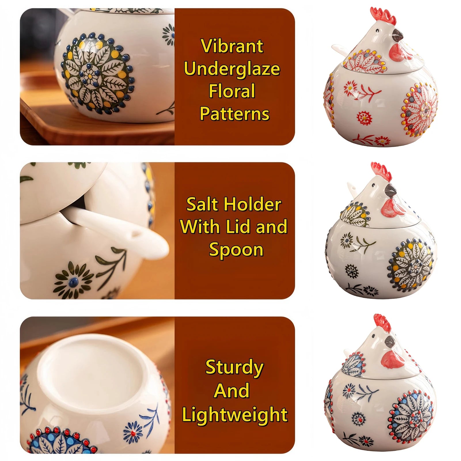 Ceramic Seasoning Storage Jar with Hen Shape