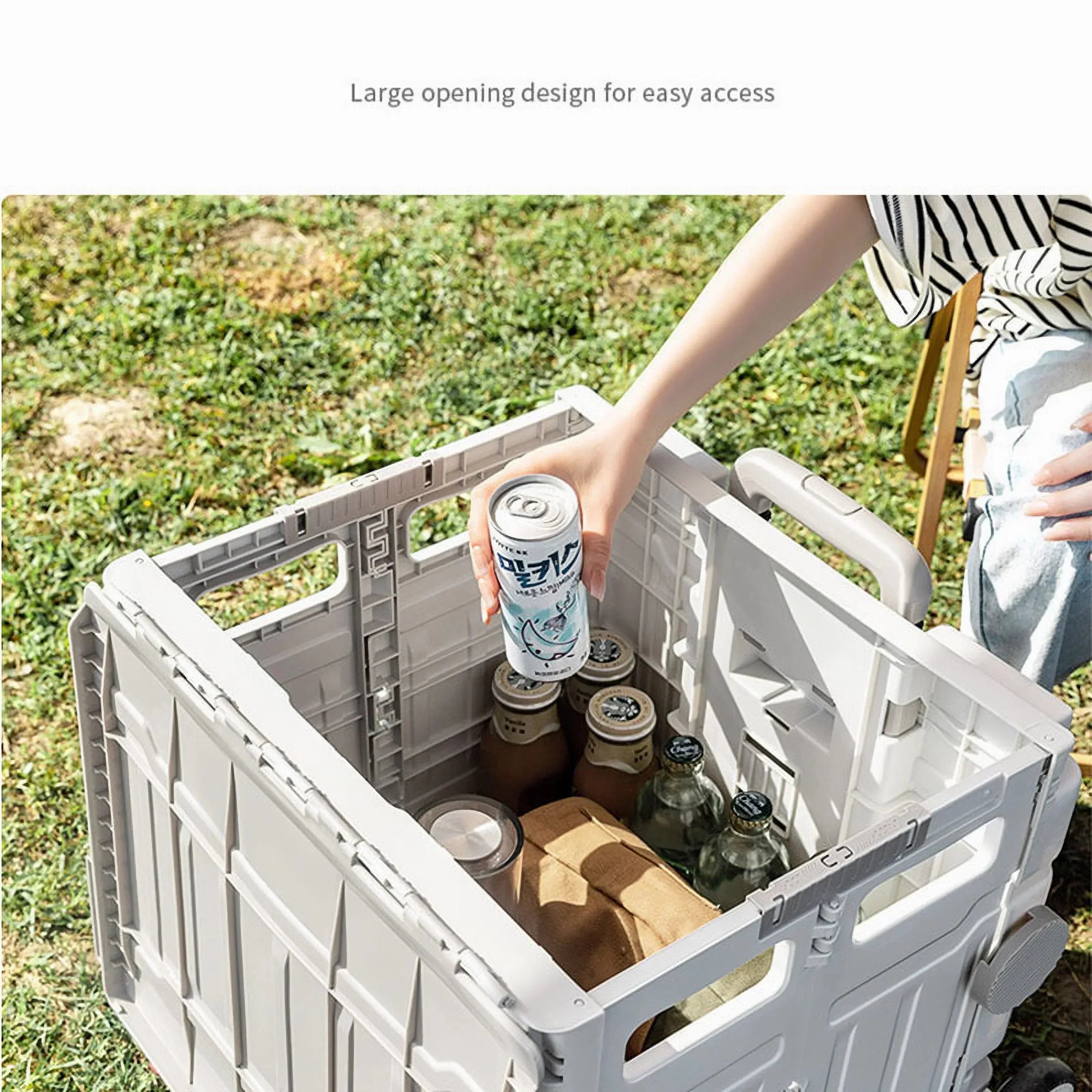 Collapsible Rolling Crate with Stair Climbing Wheel