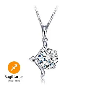 Crystal zodiac signs Pendant Necklace
