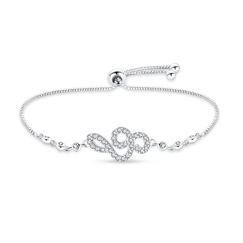 925 Silver Lucky Symbol Zircon Bracelet
