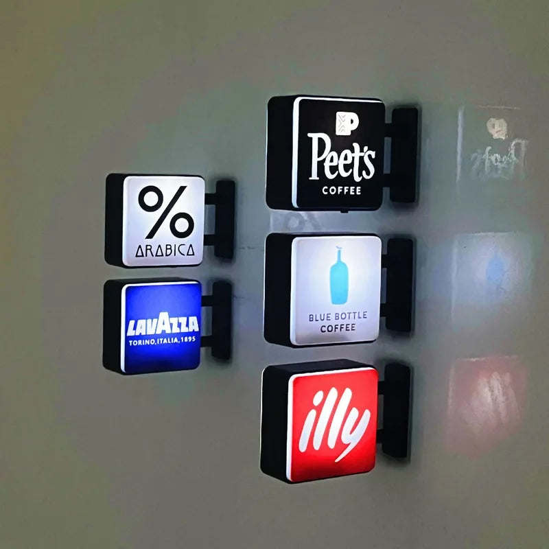 World Classic Coffee Light Sign Fridge Magnet
