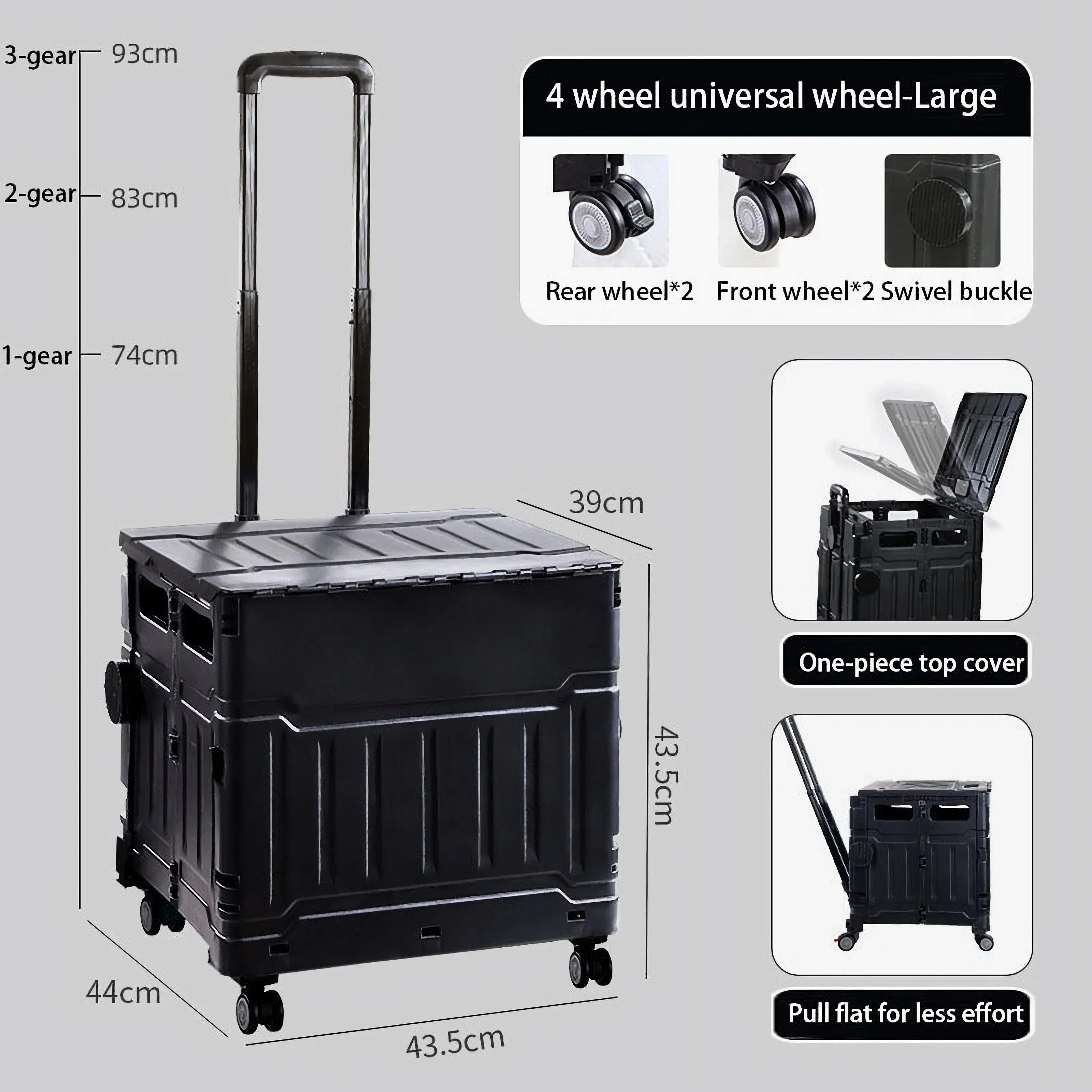 Collapsible Rolling Crate with Stair Climbing Wheel