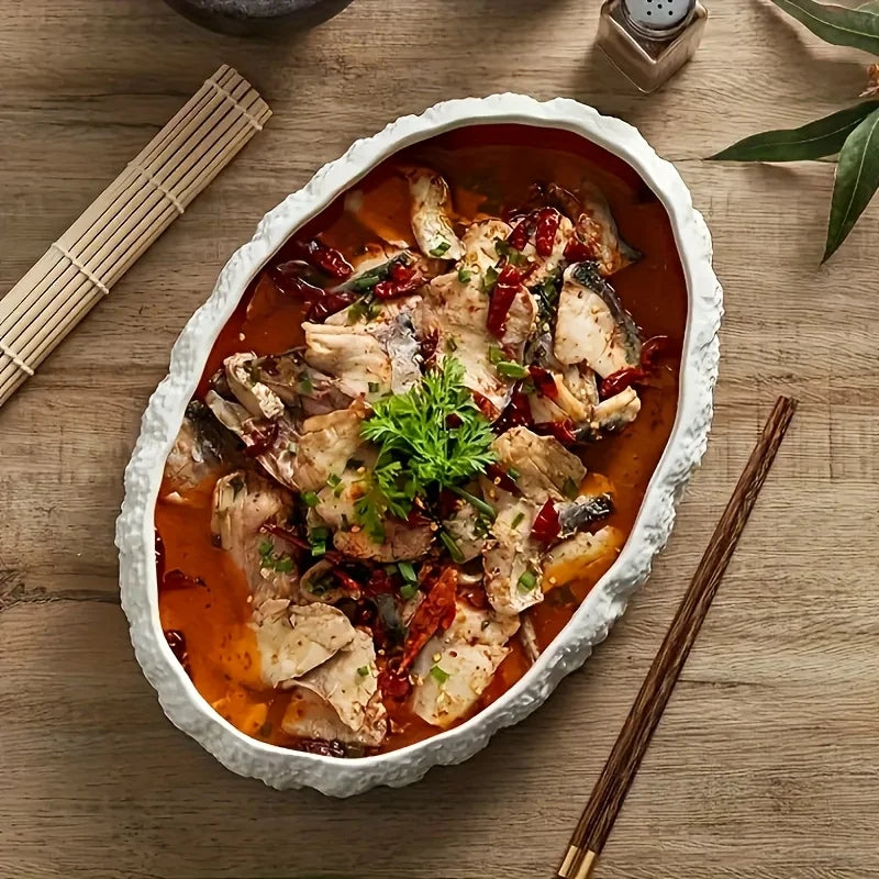 Large Rock Pattern Ceramic Plate