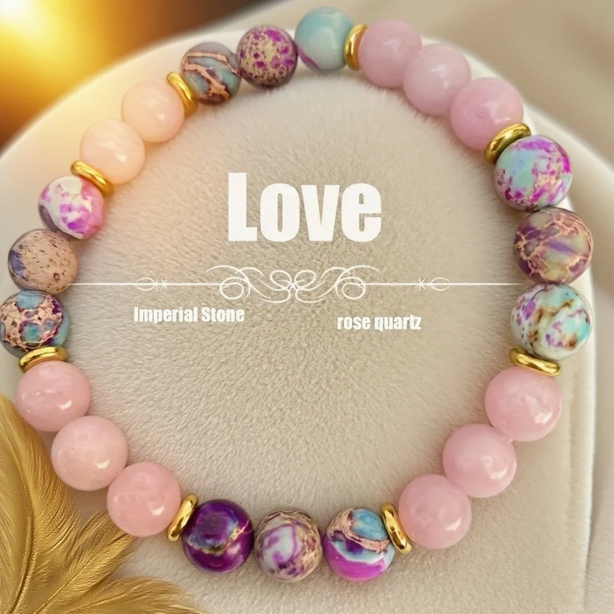 Imperial Jasper Rose Quartz Beaded Bracelet
