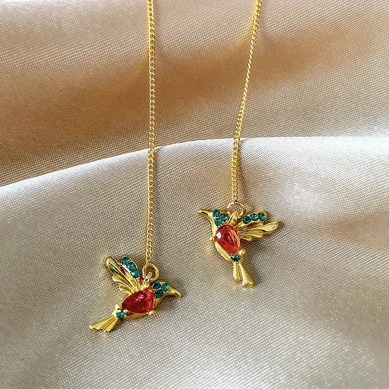 Exquisite Lovely Hand Carved Bird Earrings