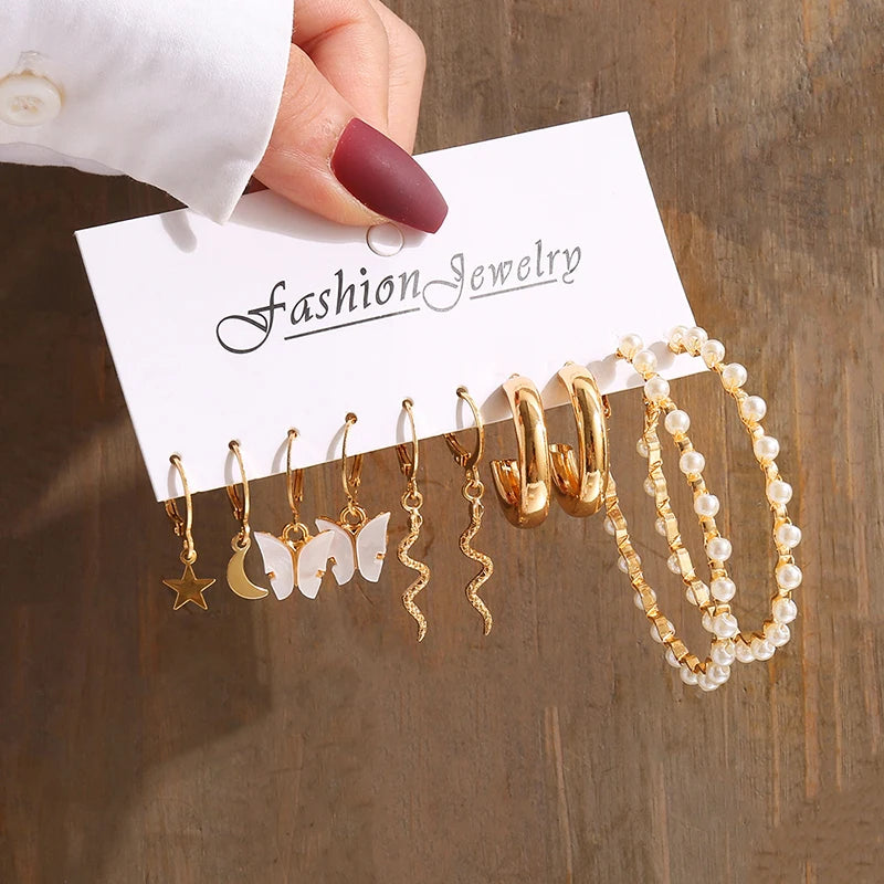 Gold Earrings Set