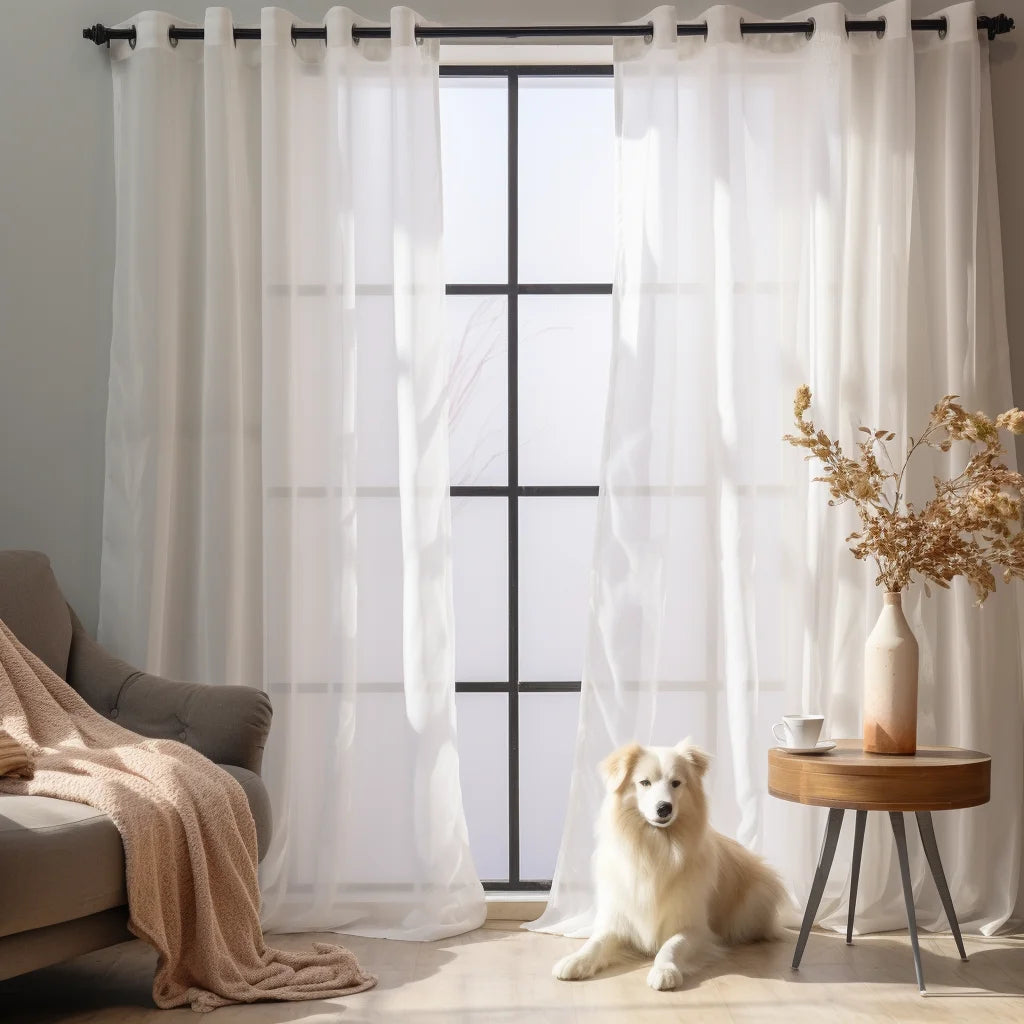 Shading Solid White Sheer Curtains