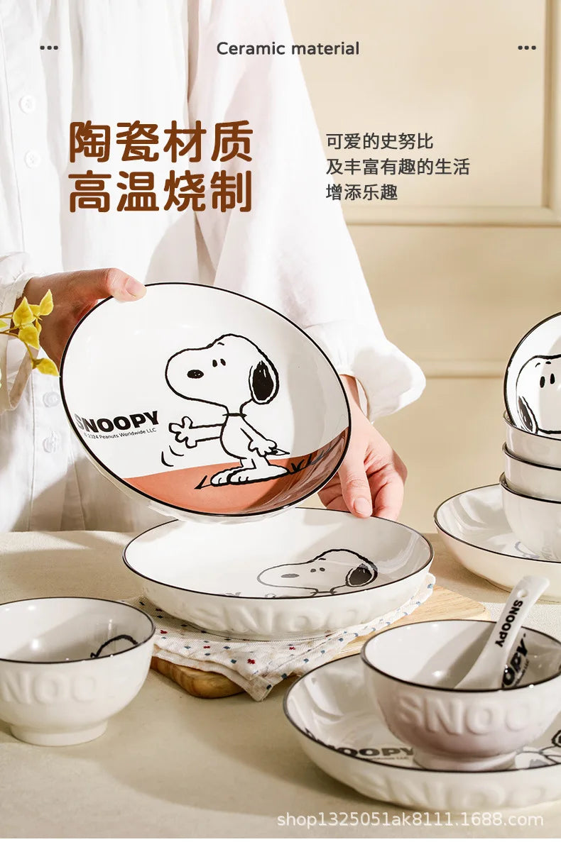 Snoopy Cute Series Couple High Aesthetic Dining Plate
